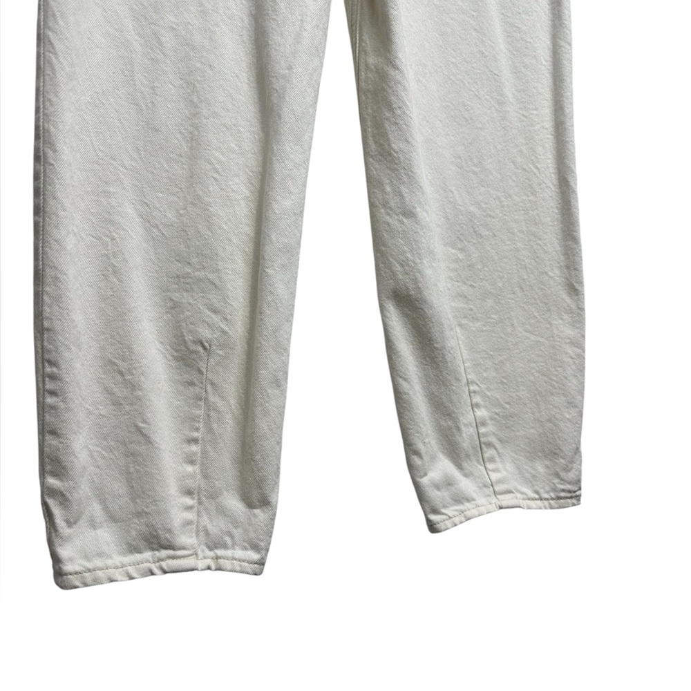 H&M High Rise Barrel Leg Jeans – Cream, Size 4 - Picture 6 of 7
